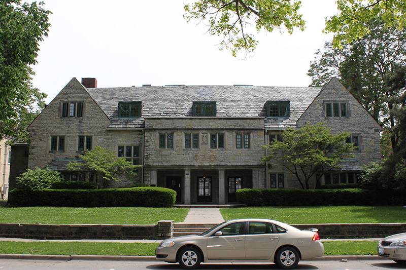 Front view of Phi Delta Theta Chapter House