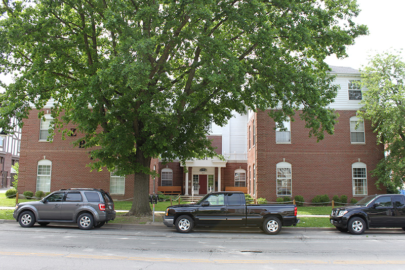 Front view of Zeta Beta Tau Chapter House